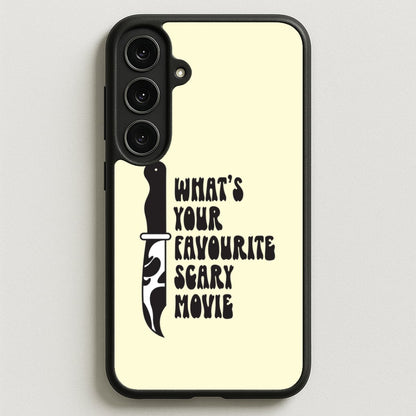 What's Your Favourite Scary Movie Trippy Phone Case for Galaxy S25FE