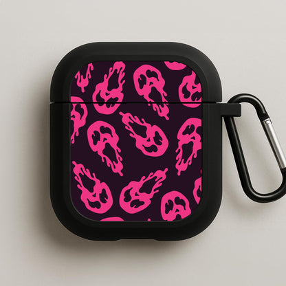Trippy Ghost Face Pattern AirPods Case