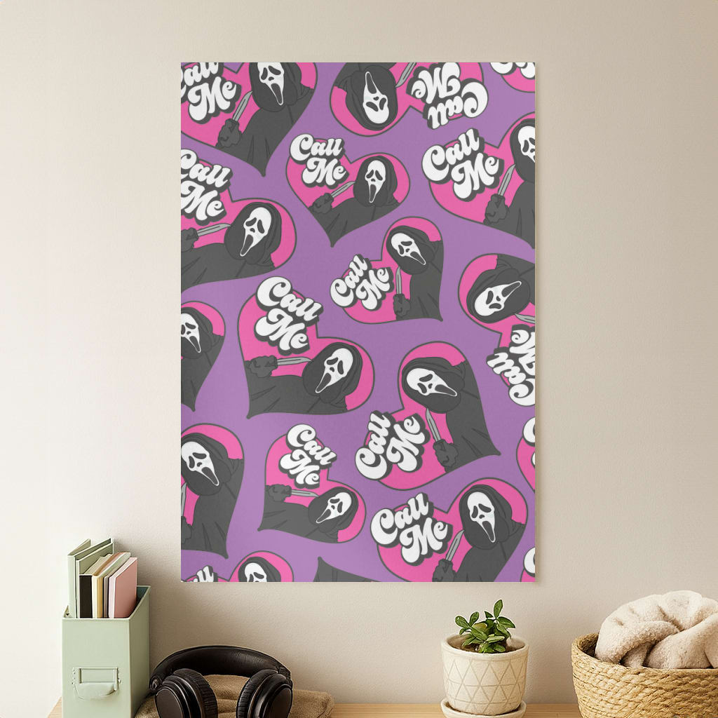 Call Me Heart Pattern Poster