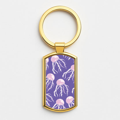 Jellyfish Pattern - Sealife Gold Keyring