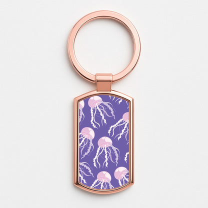 Jellyfish Pattern - Sealife Rose Gold Keyring