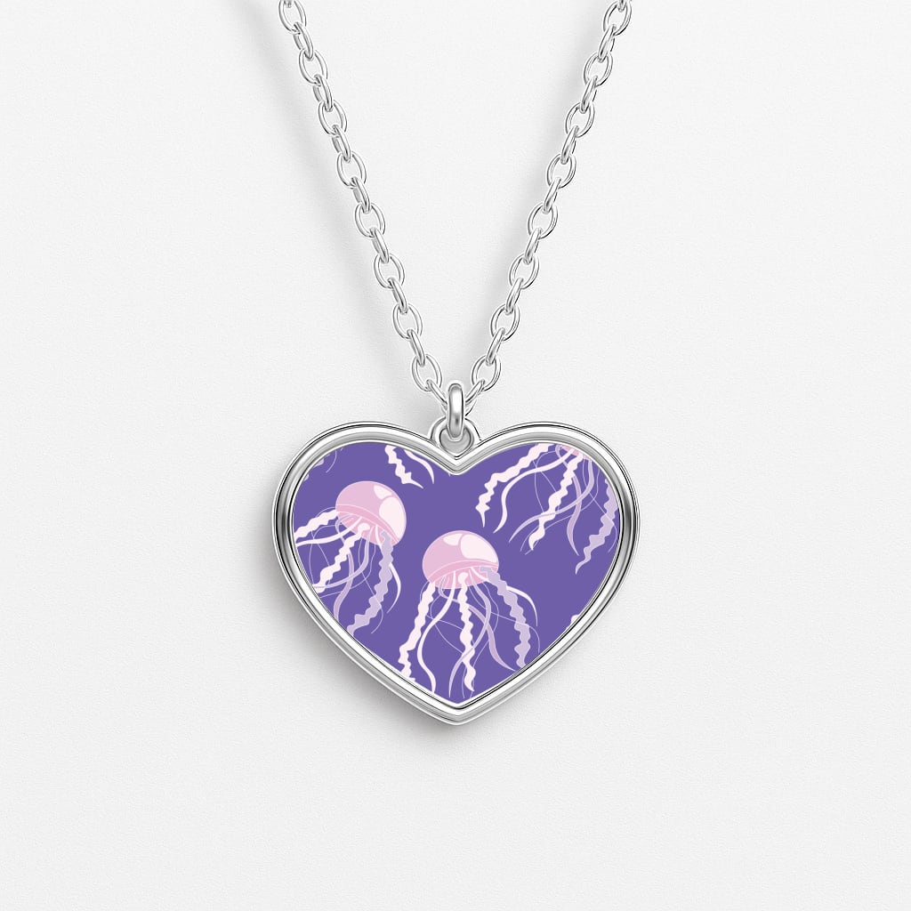 Jellyfish Pattern - Sealife Heart Necklace