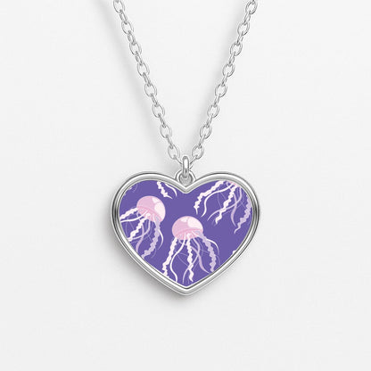 Jellyfish Pattern - Sealife Heart Necklace