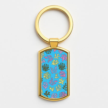 Coral Pattern - Sealife Gold Keyring
