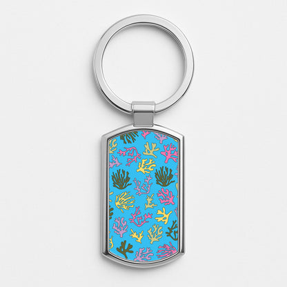 Coral Pattern - Sealife Silver Keyring