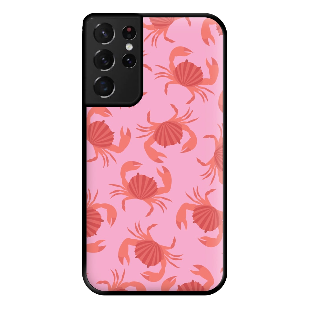 Crab Pattern - Sealife Phone Case for Galaxy S21 Ultra