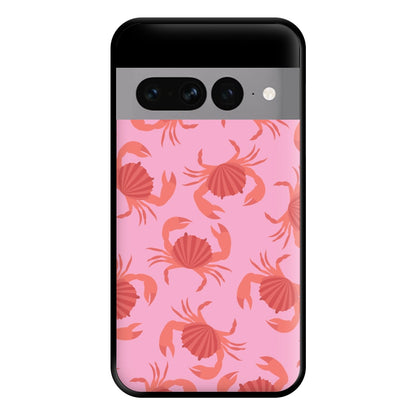 Crab Pattern - Sealife Phone Case for Google Pixel 7 Pro