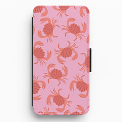 Crab Pattern - Sealife Flip / Wallet Phone Case