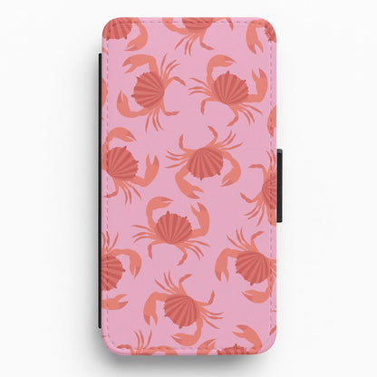 Crab Pattern - Sealife Flip / Wallet Phone Case