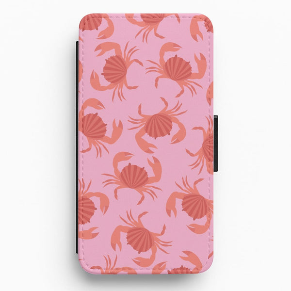 Crab Pattern - Sealife Flip / Wallet Phone Case