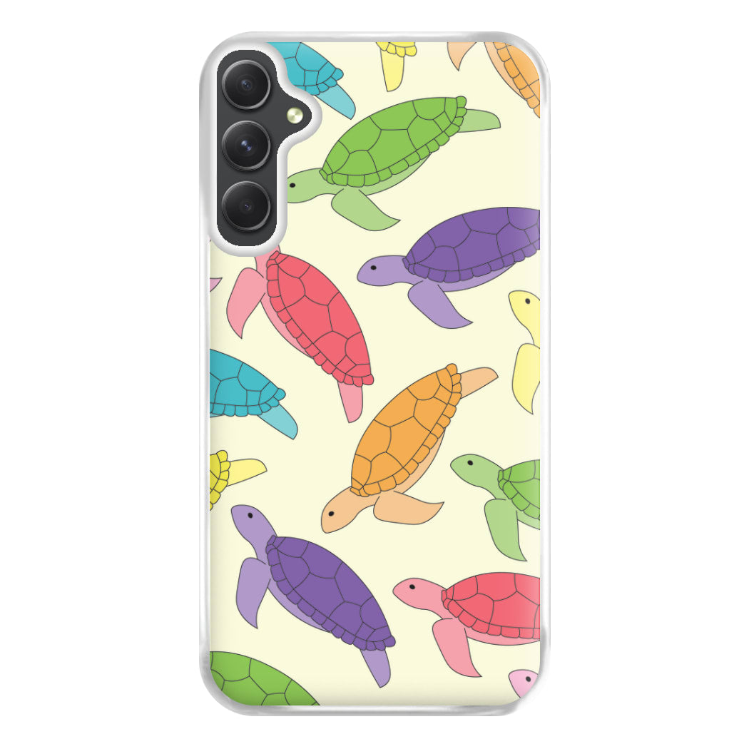 Multi Coloured Turtle Pattern - Sealife Phone Case for Galaxy A34