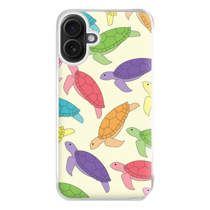 Multi Coloured Turtle Pattern - Sealife Phone Case for iPhone 16 Plus