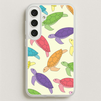 Multi Coloured Turtle Pattern - Sealife Phone Case for Galaxy S25FE