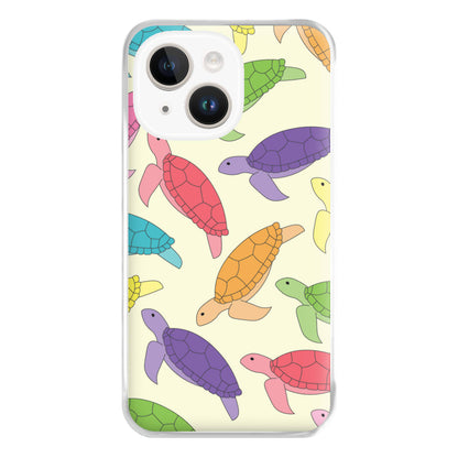 Multi Coloured Turtle Pattern - Sealife Phone Case for iPhone 14 Plus