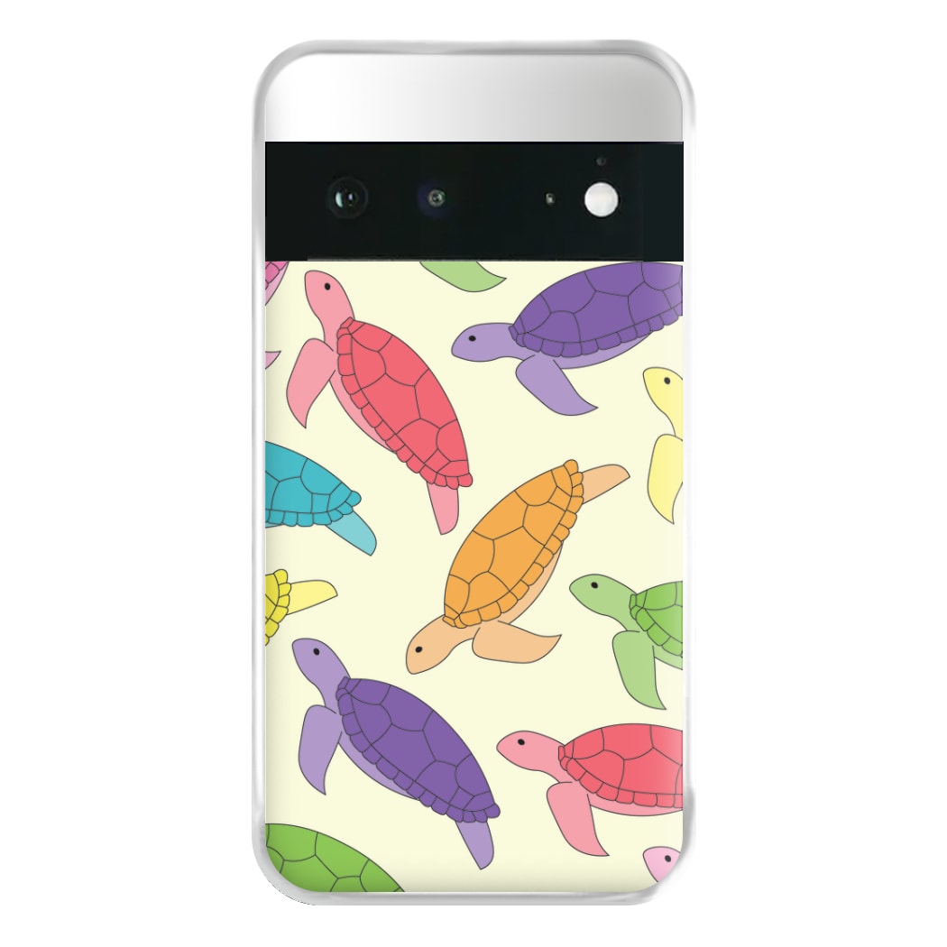 Multi Coloured Turtle Pattern - Sealife Phone Case for Google Pixel 6a