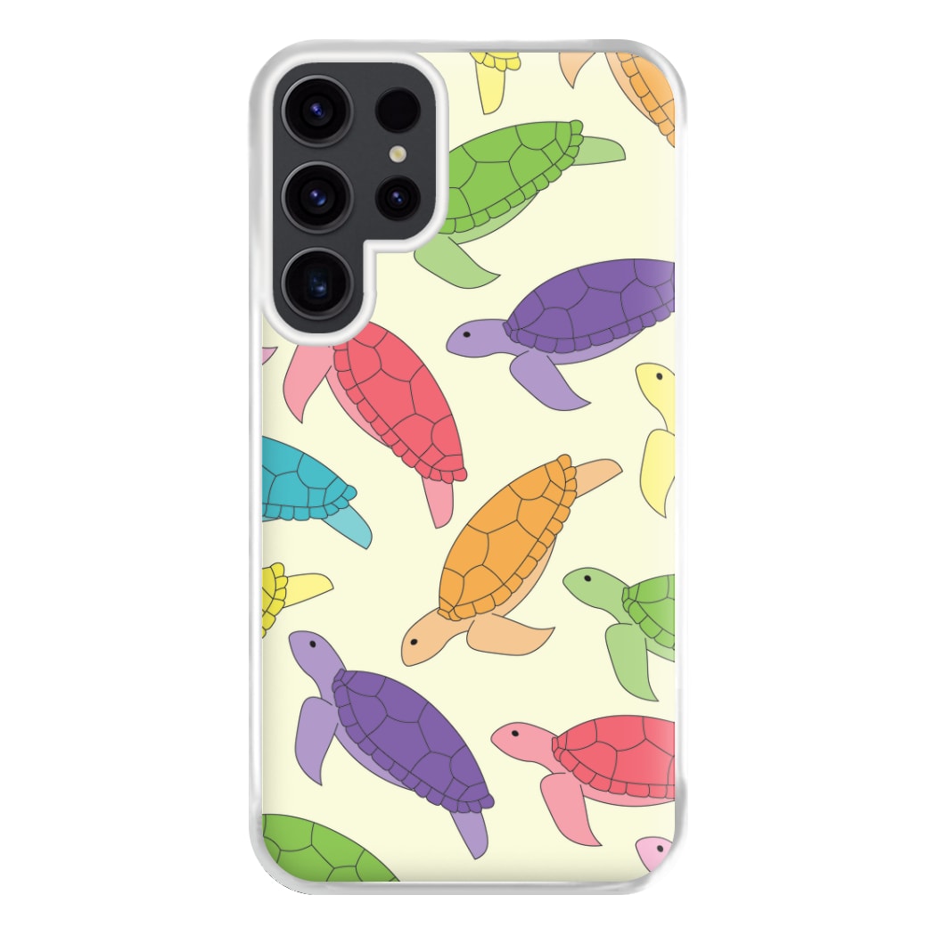 Multi Coloured Turtle Pattern - Sealife Phone Case for Galaxy S23 Ultra