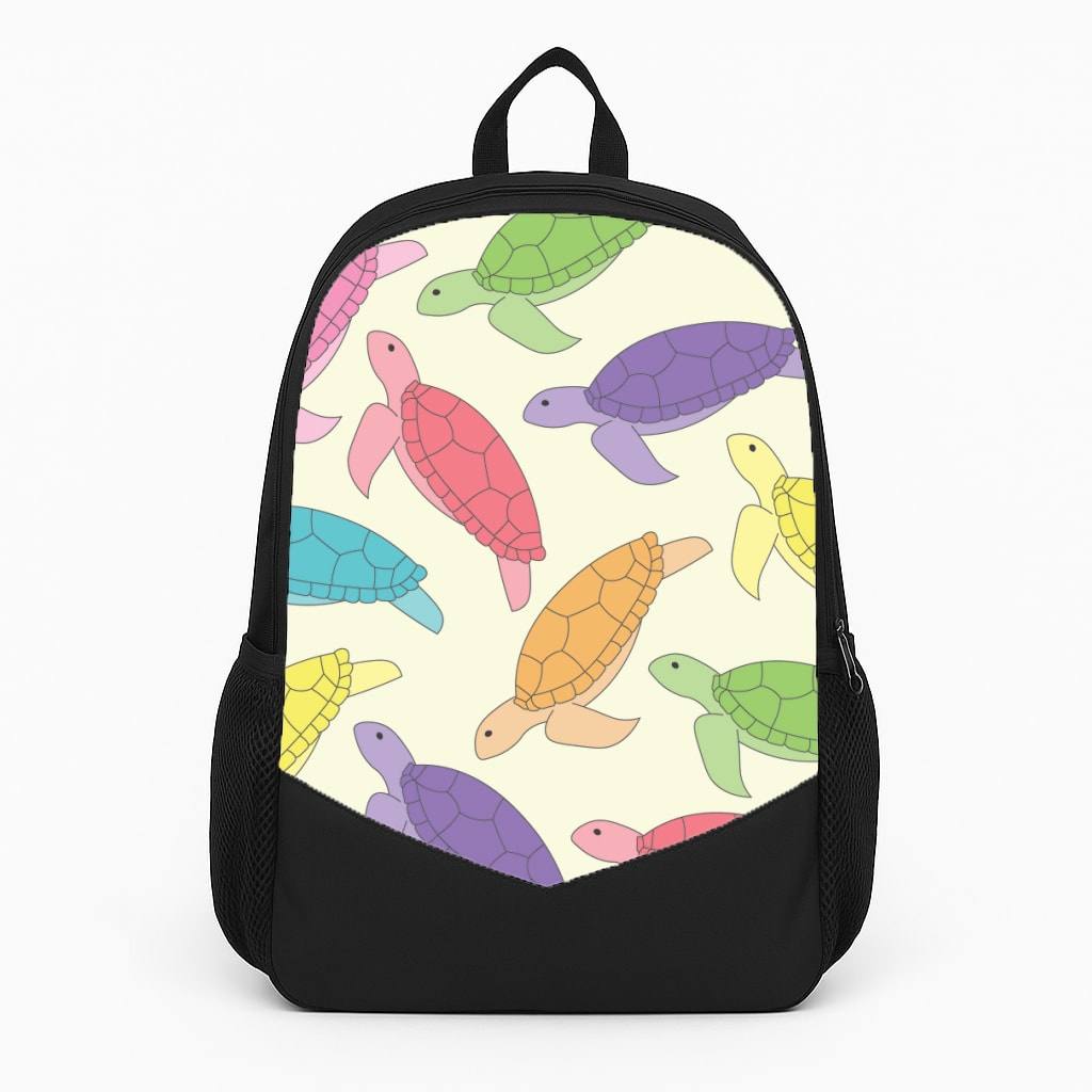 Multi Coloured Turtle Pattern - Sealife Large Backpack