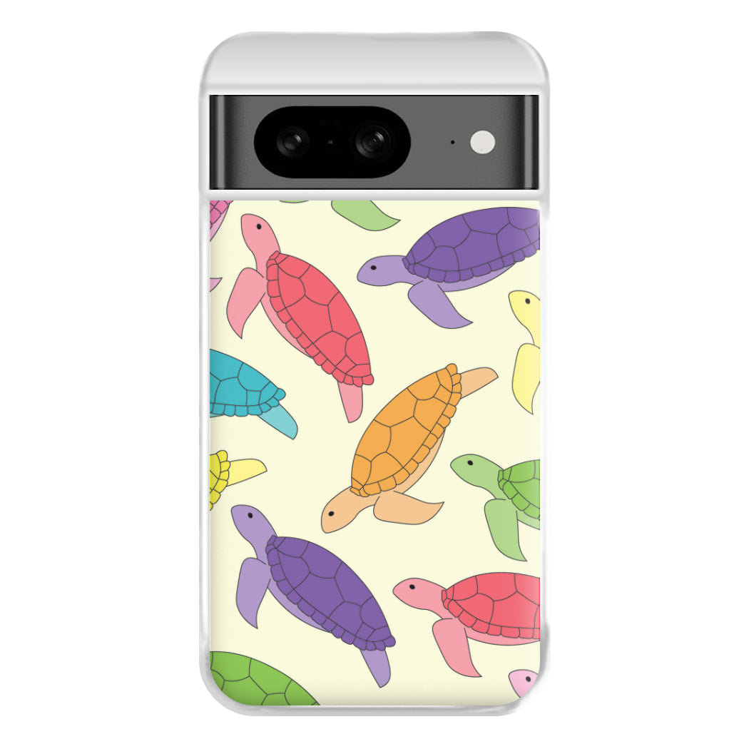 Multi Coloured Turtle Pattern - Sealife Phone Case for Google Pixel 8