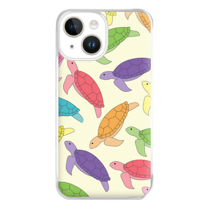 Multi Coloured Turtle Pattern - Sealife Phone Case for iPhone 14