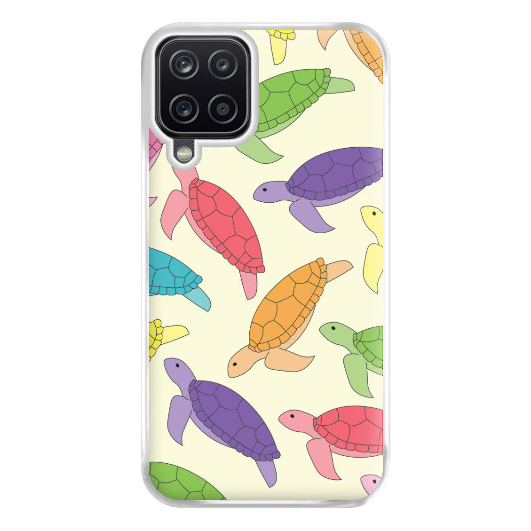 Multi Coloured Turtle Pattern - Sealife Phone Case for Galaxy A12