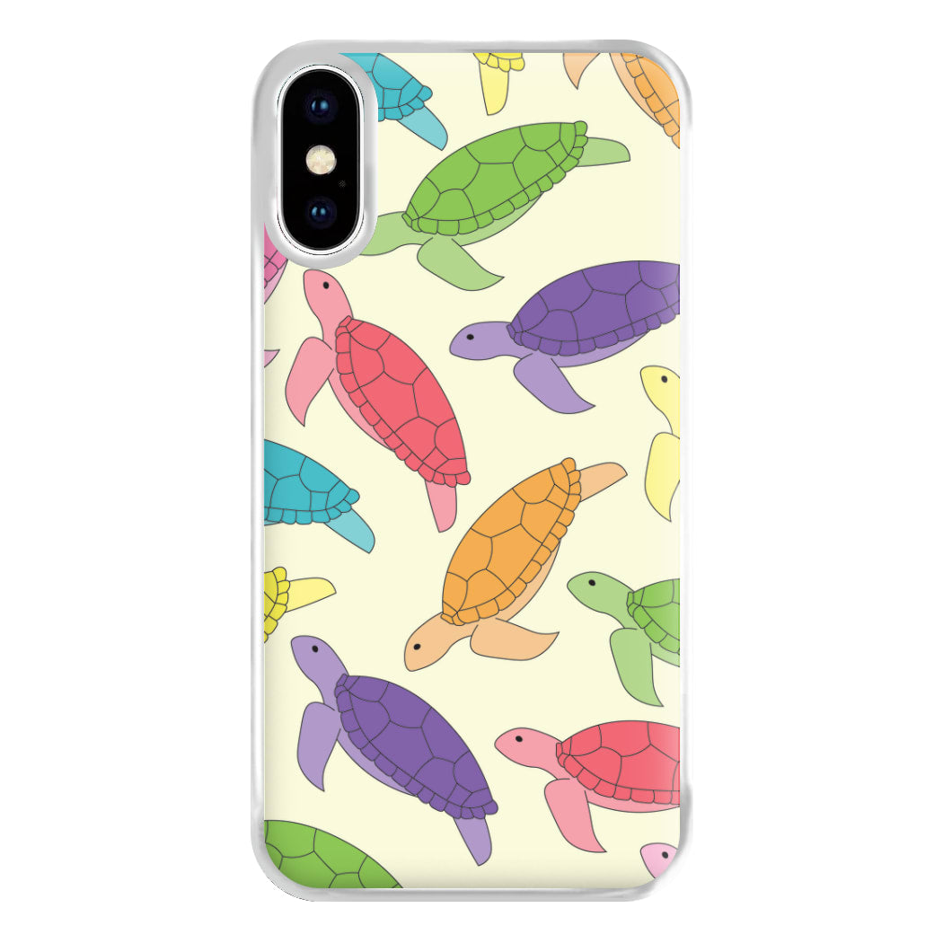 Multi Coloured Turtle Pattern - Sealife Phone Case for iPhone XS Max