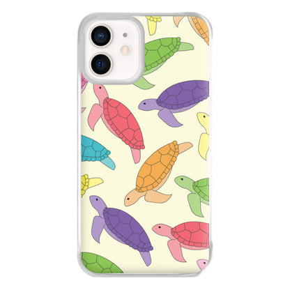 Multi Coloured Turtle Pattern - Sealife Phone Case for iPhone 12 Mini