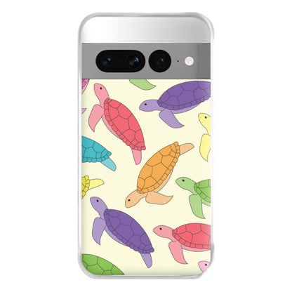 Multi Coloured Turtle Pattern - Sealife Phone Case for Google Pixel 7 Pro