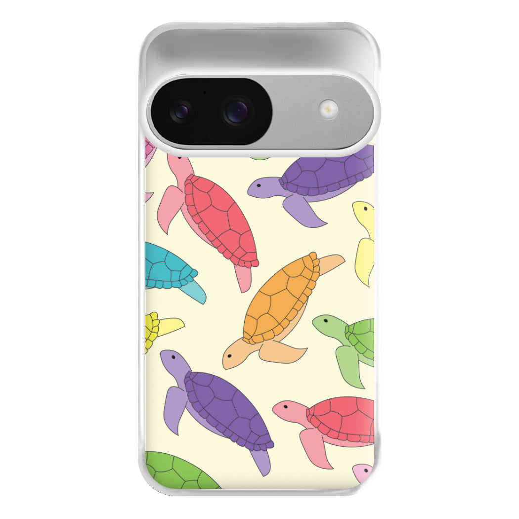 Multi Coloured Turtle Pattern - Sealife Phone Case for Google Pixel 9 / 9 Pro