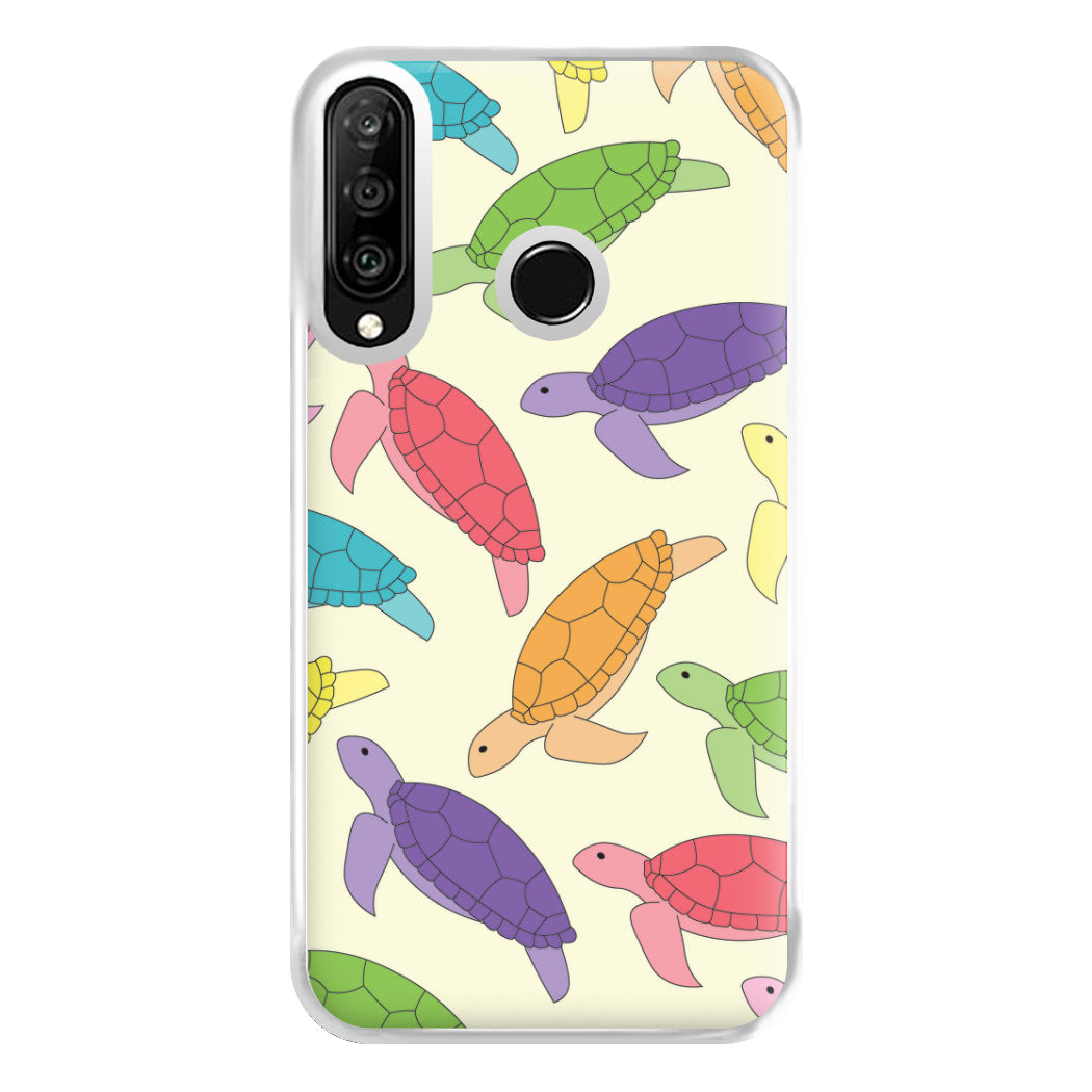 Multi Coloured Turtle Pattern - Sealife Phone Case for Huawei P30 Lite