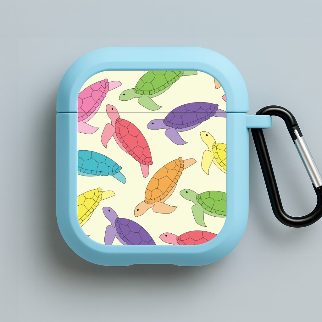 Multi Coloured Turtle Pattern - Sealife Blue AirPods Case