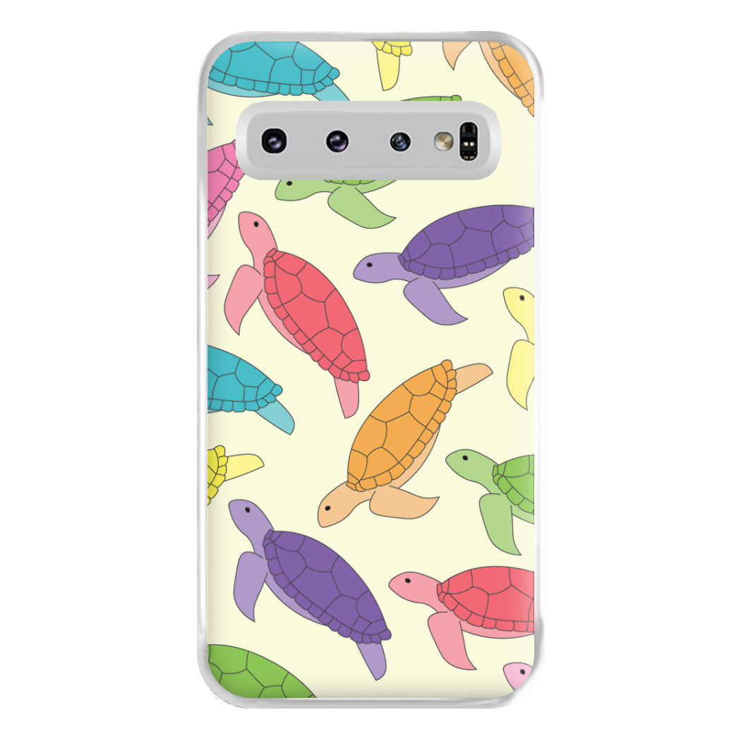 Multi Coloured Turtle Pattern - Sealife Phone Case for Galaxy S10 Plus