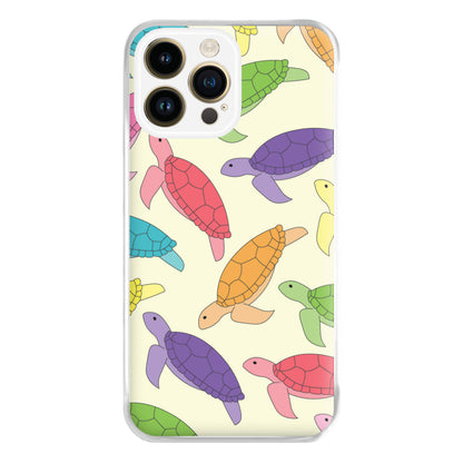 Multi Coloured Turtle Pattern - Sealife Phone Case for iPhone 14 Pro Max