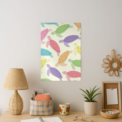 Multi Coloured Turtle Pattern - Sealife Art Print