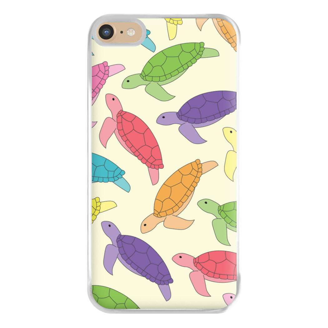 Multi Coloured Turtle Pattern - Sealife Phone Case for iPhone 6 Plus / 7 Plus / 8 Plus