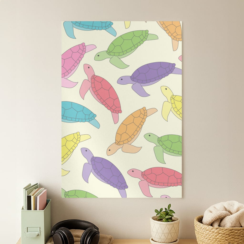 Multi Coloured Turtle Pattern - Sealife Poster