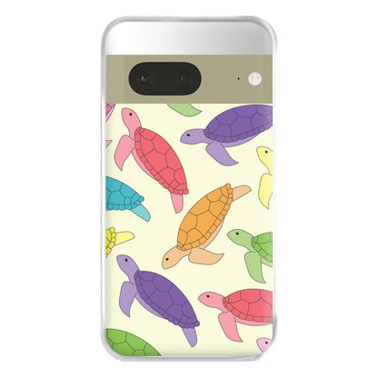 Multi Coloured Turtle Pattern - Sealife Phone Case for Google Pixel 7a