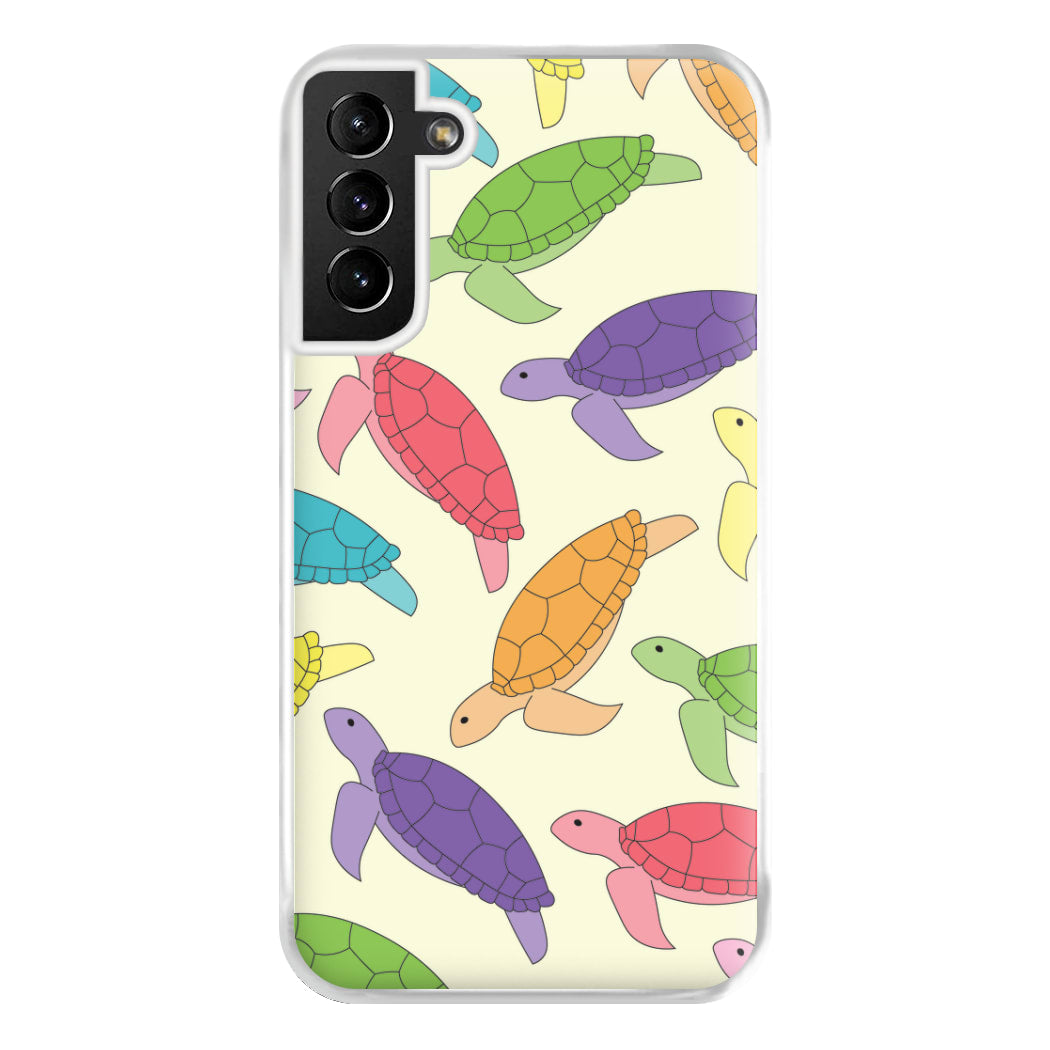 Multi Coloured Turtle Pattern - Sealife Phone Case for Galaxy S21 Plus