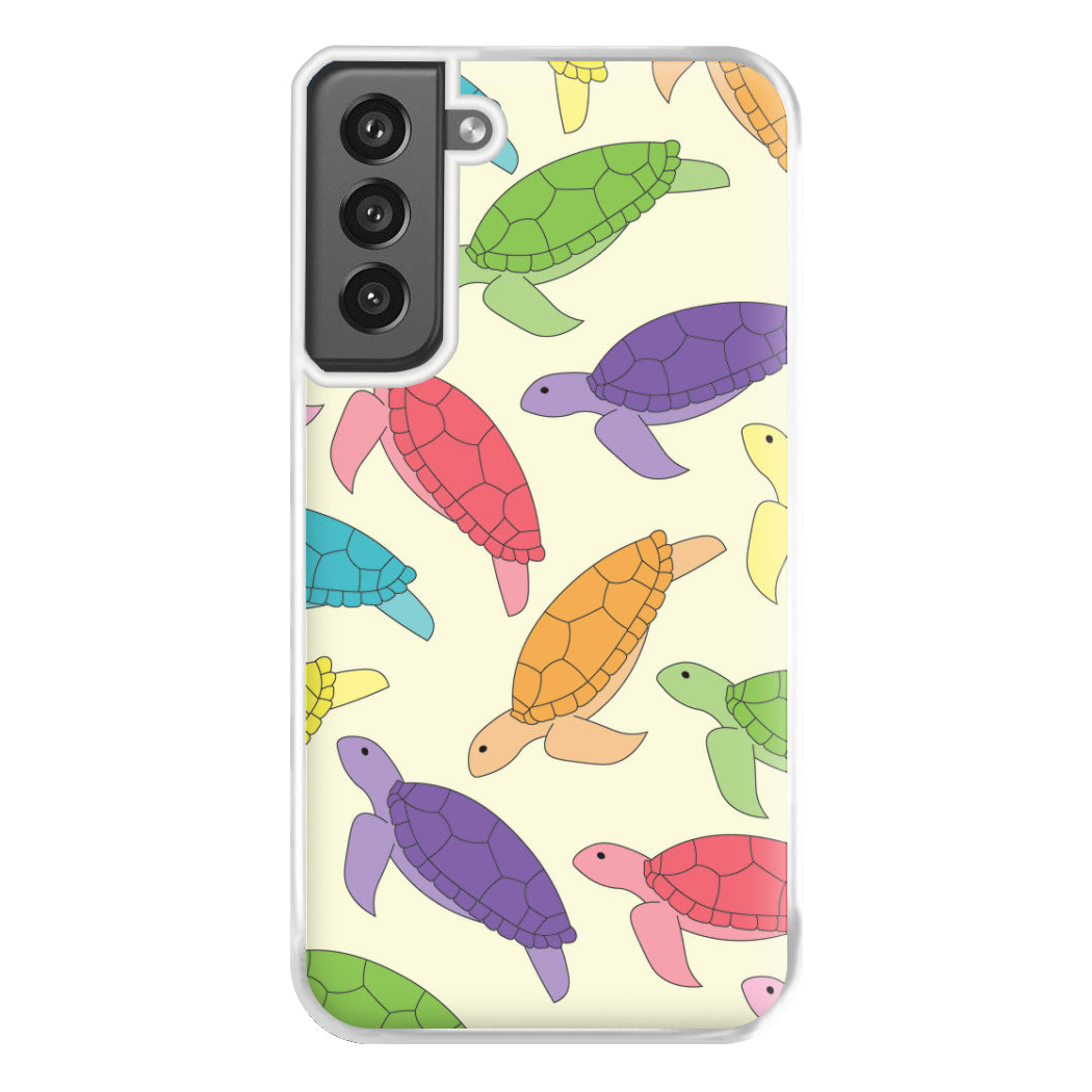 Multi Coloured Turtle Pattern - Sealife Phone Case for Galaxy S21FE