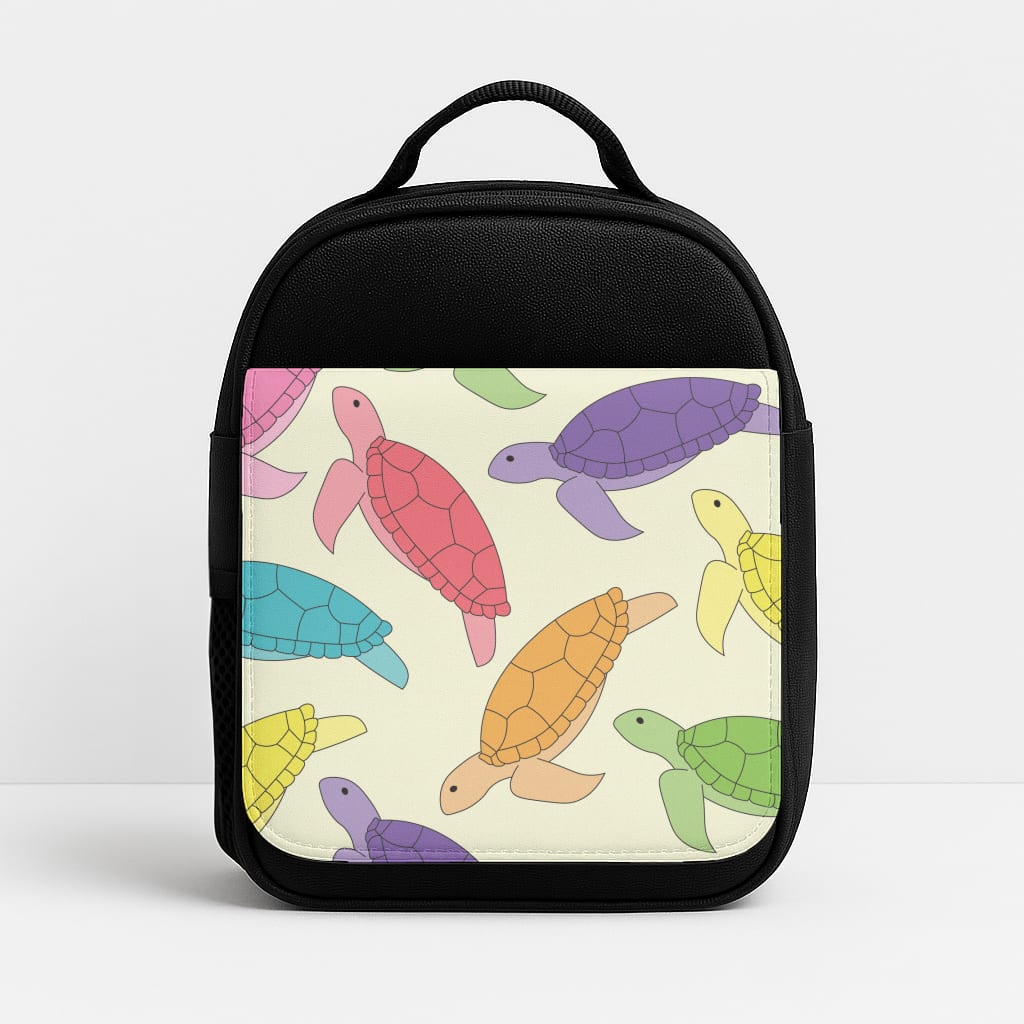 Multi Coloured Turtle Pattern - Sealife Insulated Lunchbox