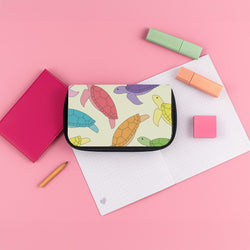 Multi Coloured Turtle Pattern - Sealife Pencil Case