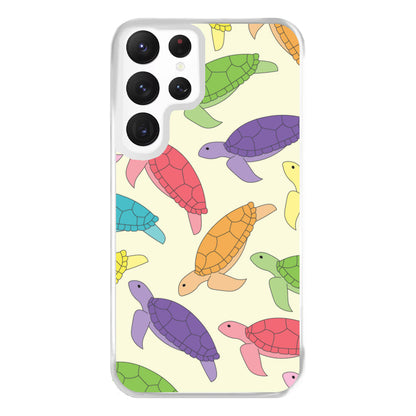 Multi Coloured Turtle Pattern - Sealife Phone Case for Galaxy S22 Ultra