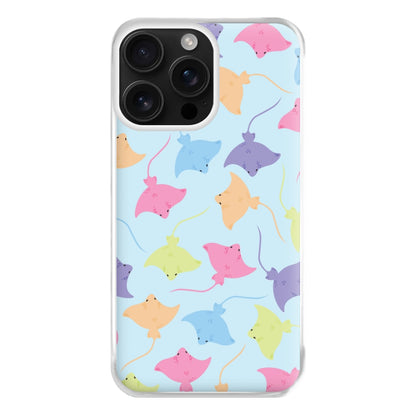 Multi Coloured Sting Ray Pattern - Sealife Phone Case for iPhone 16 Pro Max