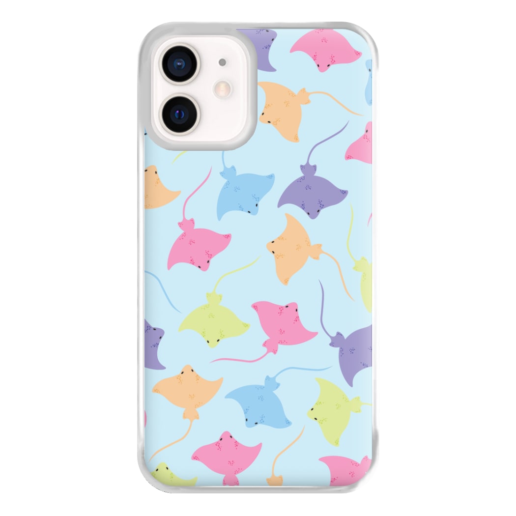 Multi Coloured Sting Ray Pattern - Sealife Phone Case for iPhone 13 Mini