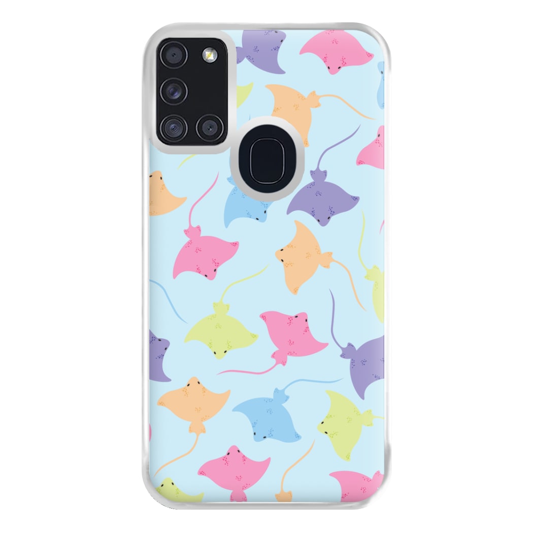 Multi Coloured Sting Ray Pattern - Sealife Phone Case for Galaxy A21s