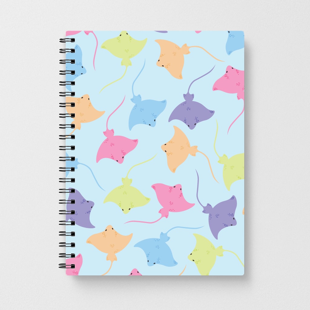 Multi Coloured Sting Ray Pattern - Sealife Notebook