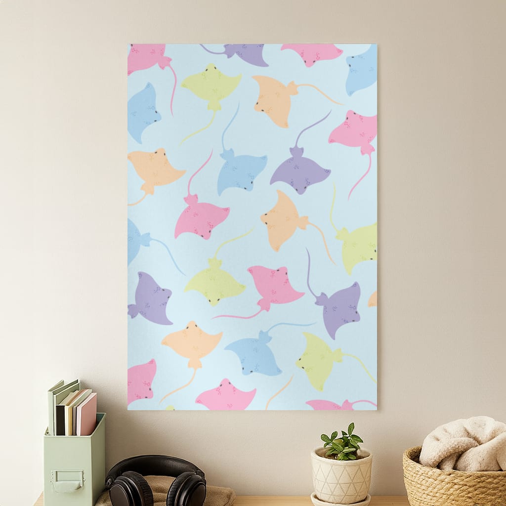 Multi Coloured Sting Ray Pattern - Sealife Poster