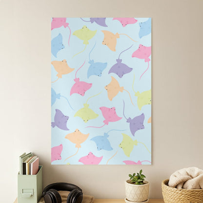 Multi Coloured Sting Ray Pattern - Sealife Poster