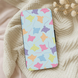 Multi Coloured Sting Ray Pattern - Sealife Wallet Phone Case