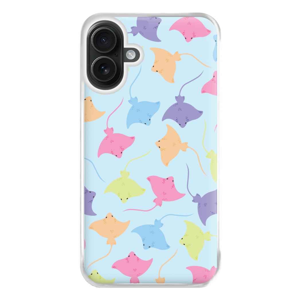 Multi Coloured Sting Ray Pattern - Sealife Phone Case for iPhone 16 Plus