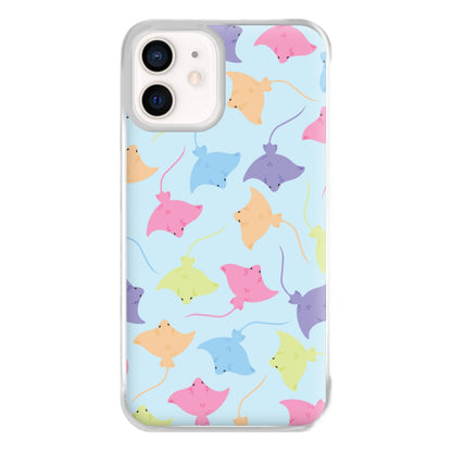 Multi Coloured Sting Ray Pattern - Sealife Phone Case for iPhone 12 Mini